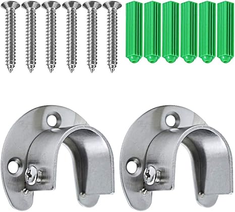 Amazon Com Stainless Steel Closet Pole Sockets 2 Pack Of Heavy