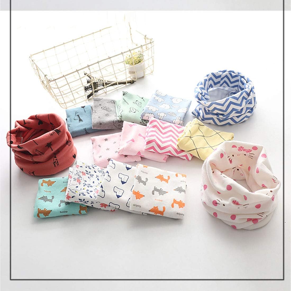 Boomly Winter Baby Collar Scarf Warm Neck Scarves Cotton O Ring Neck Warmer Bandana (Blue#2) - Image 4