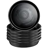 Garrdeen 6 Pack 8 Inch Black Plant Saucers, Heavy Duty PP Plastic Plant Trays for Pots, Durable Flower Pot & Planter Saucers, Water Catcher Drip Trays Indoor Outdoor Use