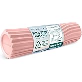 Oceanfoam Tidal Roller - Blush - Muscle Massage Foam Roller for Back Pain & Stretching - Firm and Ergonomic Wide Wave Textured - Yoga, Athletics, & Wellness - Full Size, 20" x 5"