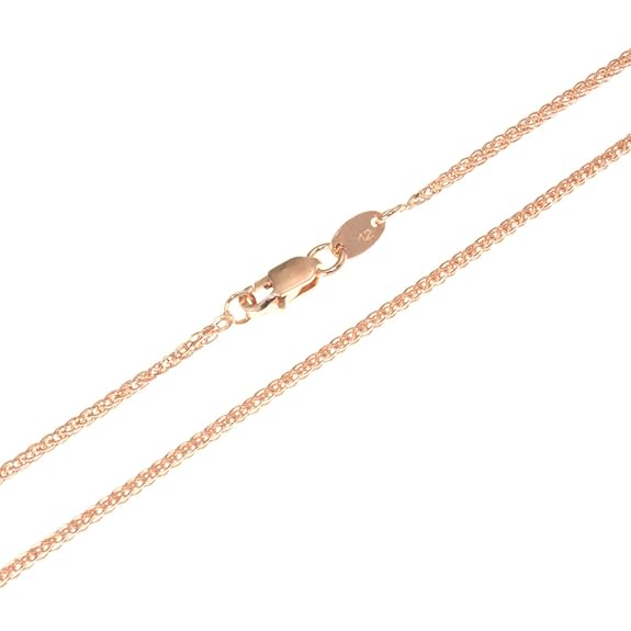 aion Goldkette Massiv Gold 585 Zopfkette Rotgold 14 Karat Halskette Damen 40-50cm 1 mm