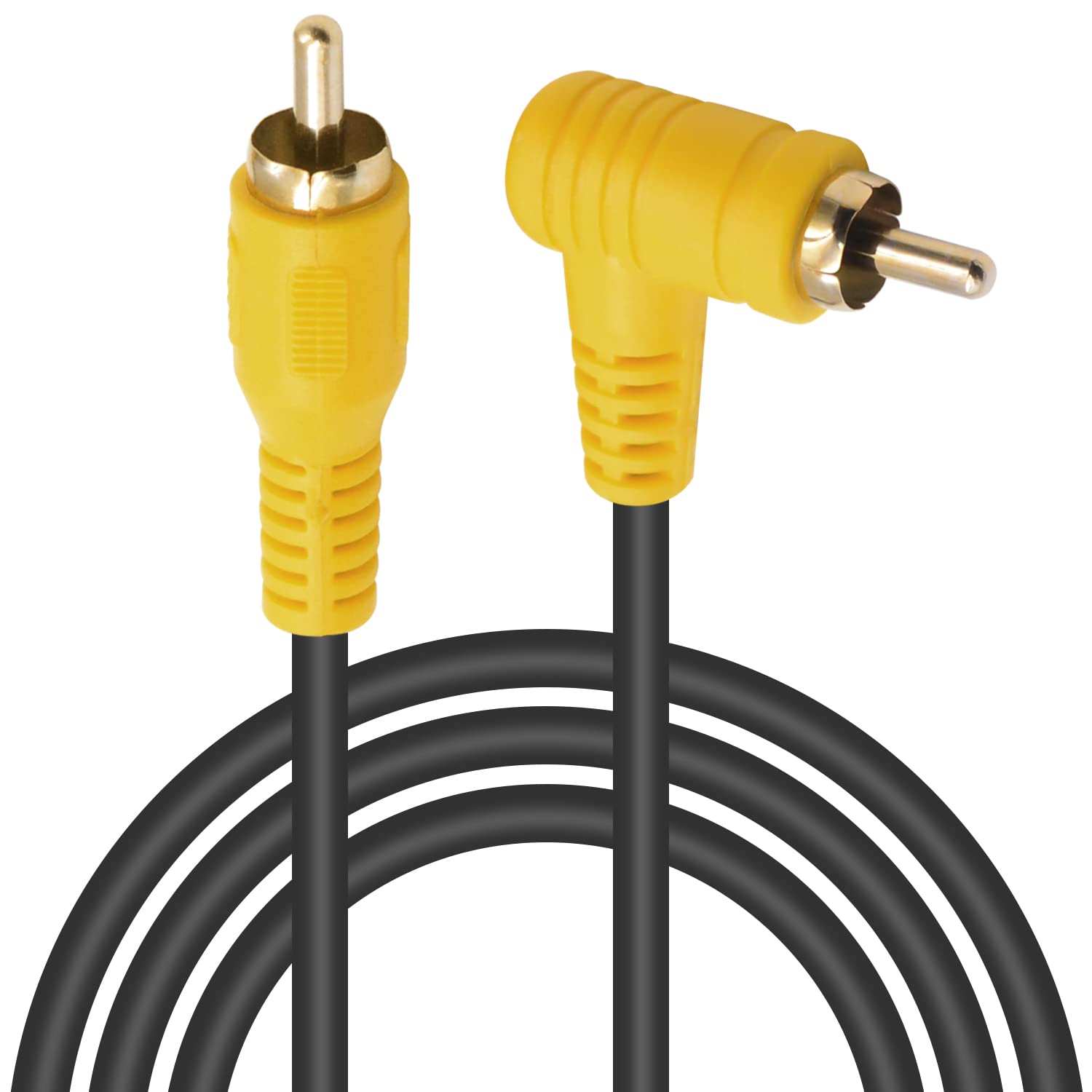 Duttek RCA Cable 1.5M,Right Angle Audio Cable Male to RCA,Gold-Plated Connectors for Home Theater,Subwoofer,HDTV, Home Stereo and DVD or other with audio connection equipment