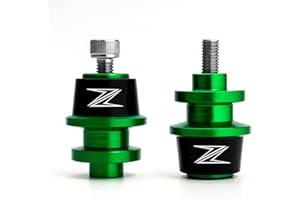 MOWOK Motorcycle M8 Swing Arm Spools Sliders CNC Swing Arm Stand Screw Swingarm Stand Paddock Compatible for Kawasaki Z900 Z650 Z400 Z500 Z800 Z1000 Z1000SX Z1000R ZX-6R ZX-10R Z 500 900 (Green)