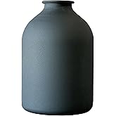 Ivy 9" Modern Flower Vase for Home Decor - Matte White & Black Decorative Vases for Centerpieces - Sleek Iron Metal Vase for 