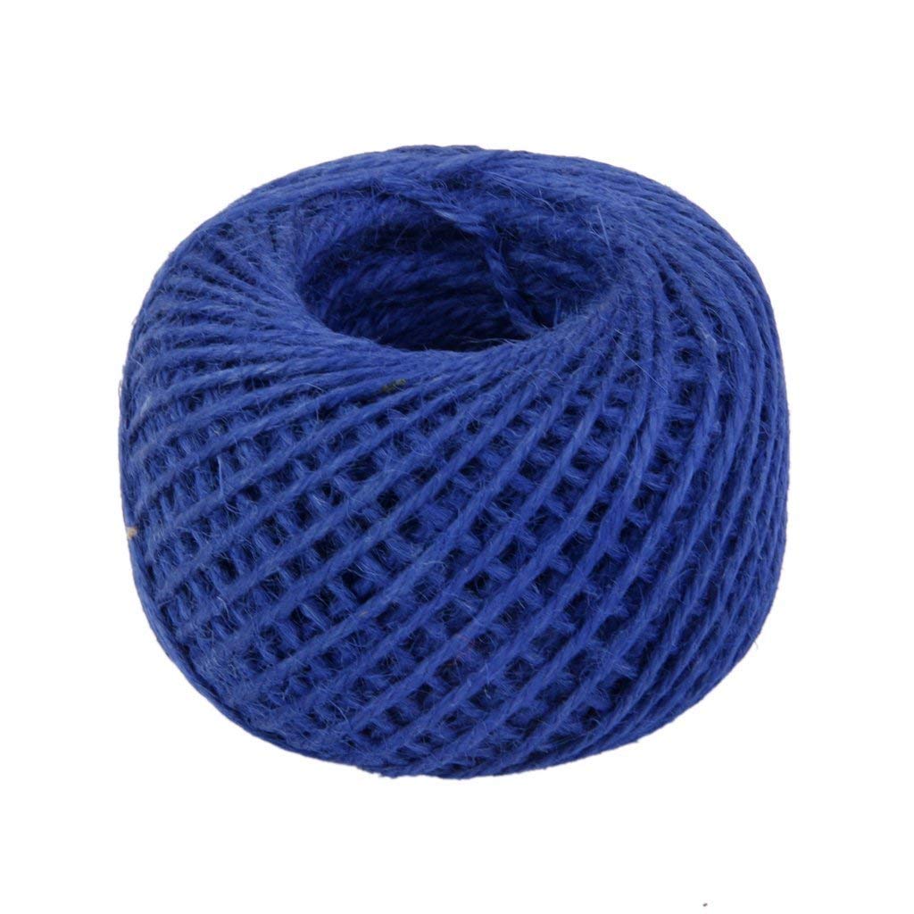 RayLineDo® 2mm Jute Twine String 3-Ply 100 Meter Hemp Rope Cord for Tag, Gifts Wrapping, Wedding Decoration, Office, Gardening Projects in Royal Blue