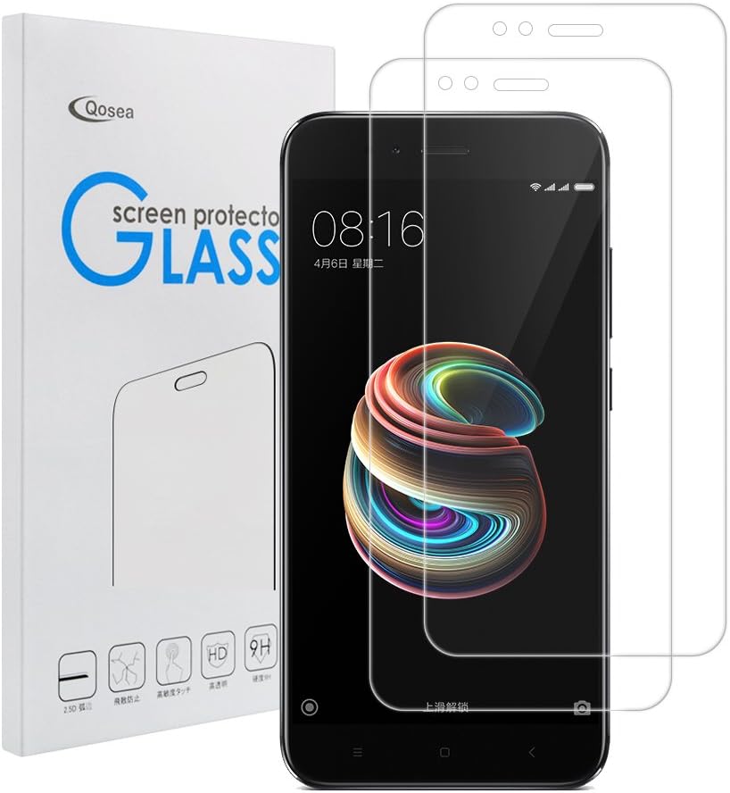 Siuber Screen Protector for Xiaomi Mi A1(2-Pack) Full Coverage Tempered Glass Screen Protector High Definition Anti-Scratch High Touch Sensitivity Bubble-Free