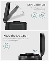 SONGMICS Kitchen Bin 30 L Pedal Rubbish Bin Soft Close Steel Black LTB03BK view 3