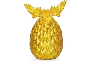 AUMEILLER 3D Printed Dragon,Articulated Winged Dragon,Crystal Dragon Surprise in Eggs, Dragon Fidget Toy for Birthday Gift (Gold)