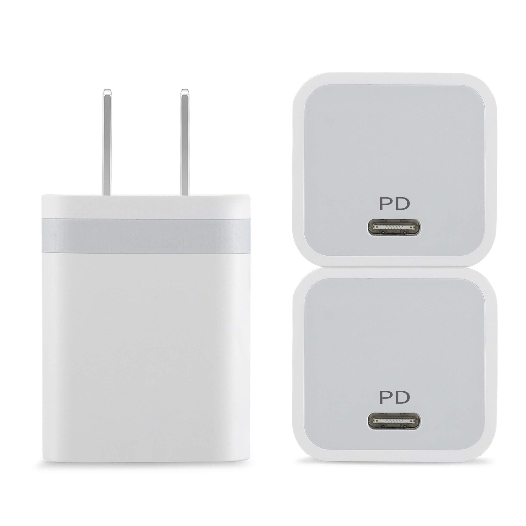 USB C Wall Charger, PD Charger, IVELLTARE 3-Pack 20W USB C Power Adapter Fast Charger Block Cube Plug Brick for iPhone 13/13 Mini/13 Pro/13 Pro Max/12/11/XS/XR/X, iPad, AirPods Pro, Galaxy S10/S9