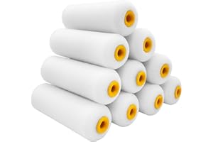 YLTOLOO 10 Pieces Paint Roller Cover, 4 inch Foam Roller Covers, High Density Foam Paint Rollers, Mini Paint Roller Kit for Painting Walls, Ceilings, Cabinets, Cupboards, Doors