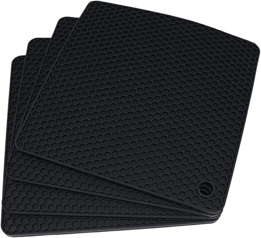 Yichen Square Silicone Hot Pads Heat Resistant Trivet Mat Jar Opener