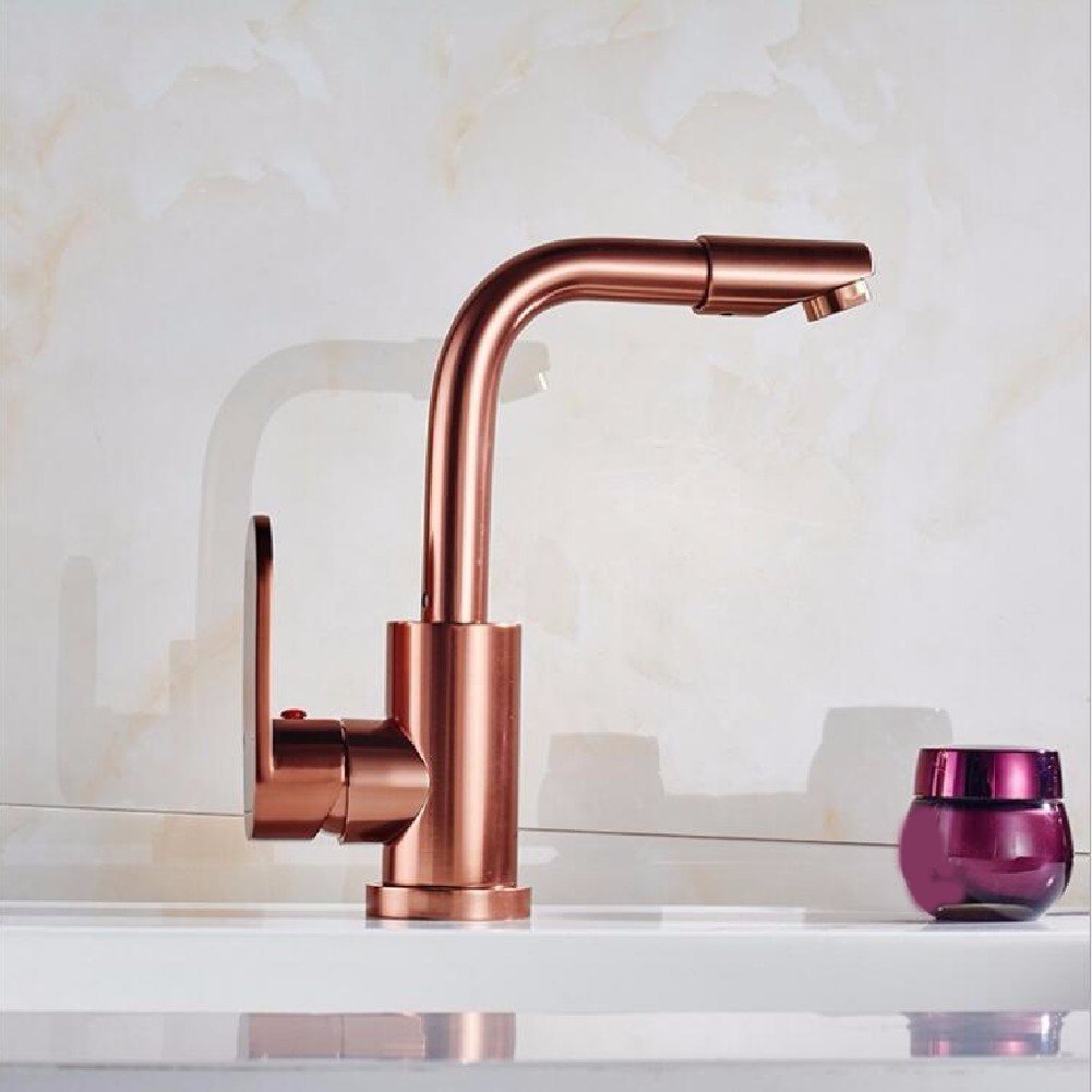 Hqlcx Kitchen Faucet Space Aluminum Rose Gold Kitchen Faucet Sink