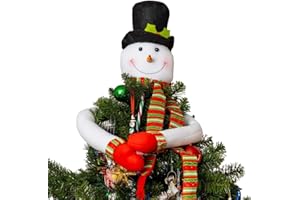 Ornativity Snowman Christmas Tree Hugger - Xmas Holiday Tree Top Winter Snow Man Topper Ornament Decoration for Christmas Tree