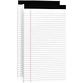 Legal Pads 8.5 x 14 White Wide Ruled, 2 Pack Legal Note Pads 8.5 x 14 Notepad, Lined Paper Pads 8.5x14, Lined Tablets Writing Pads, Lined Writing Note Pad, White 70 GSM Pads Of Paper, 30 Sheets/Pad