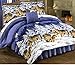 Wolves Midnight Blue Comforter Set & Sheets Wildlife Lodge Cabin (Bed in A Bag) (8pc King Size)