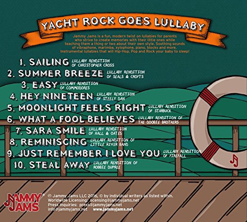 Jammy Jams 'Yacht Rocker' Teether and Lullaby Set - Yacht Rocker Teether w/ Beaded Pacifier Clip Midnight Cruisers: Yacht Rock Goes Lullaby Download (Black, Yellow & Red)