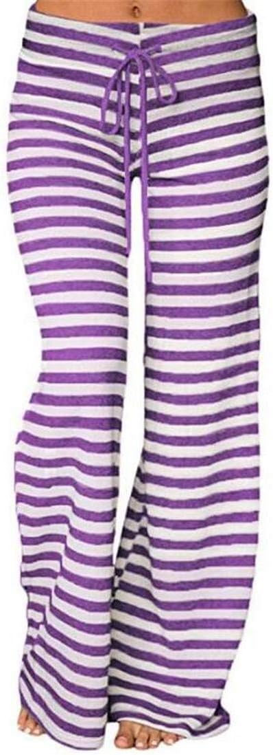 Stripe Yoga Trousers Loungewear High Waist Louge Pajama Pants Sleepwear