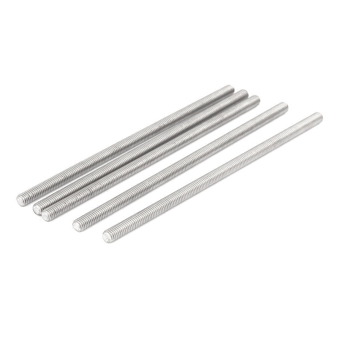 Sourcingmap M5 x 120mm 304 Stainless Steel Fully Threaded Rod Bar Studs Hardware 5 Pcs