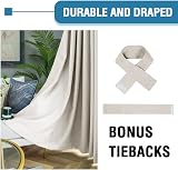 BellaHills 100% Blackout Curtains 66x54 Pencil Pleat Black Liner Pair view 6