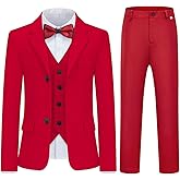 Boys Suits 3 Piece Formal Kids Tuxedo Suits for Boys Slim Fit Casual Ring Bearer Outfit with Blazer Jacket Pants and Vest