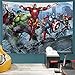 Baccessor Super Hero Tapestry Spider Man, Hulk, Captain America, Black Panther and Iron Man Marvel Fans Favorite American Hero Tapestry for Boy's Bedroom,90