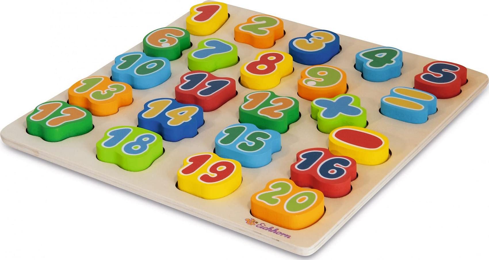 Eichhorn 100003452 23 Learning to Use Numbers Playfully Wooden with Board 30 x 30 cm Learning and Motor Skills Toy from 2 Years