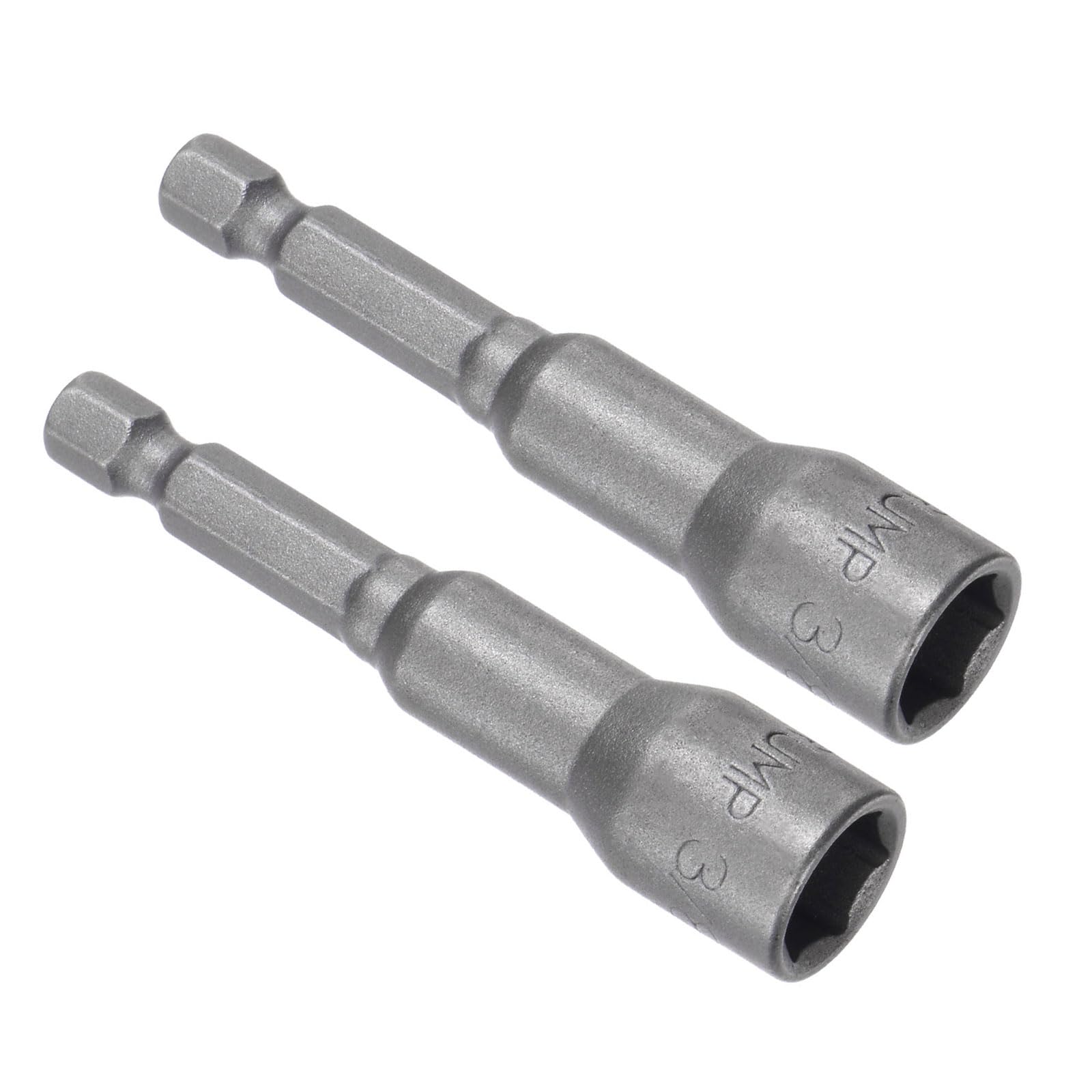 CoCud Quick-Change Nut Setter Driver Bit, 3/8-inch SAE 65mm Length 1/4" Shank, CR-V No-Magnetic Straight Shank Setter Drill Bits - (Applications: for Auto Repair) - 2pieces