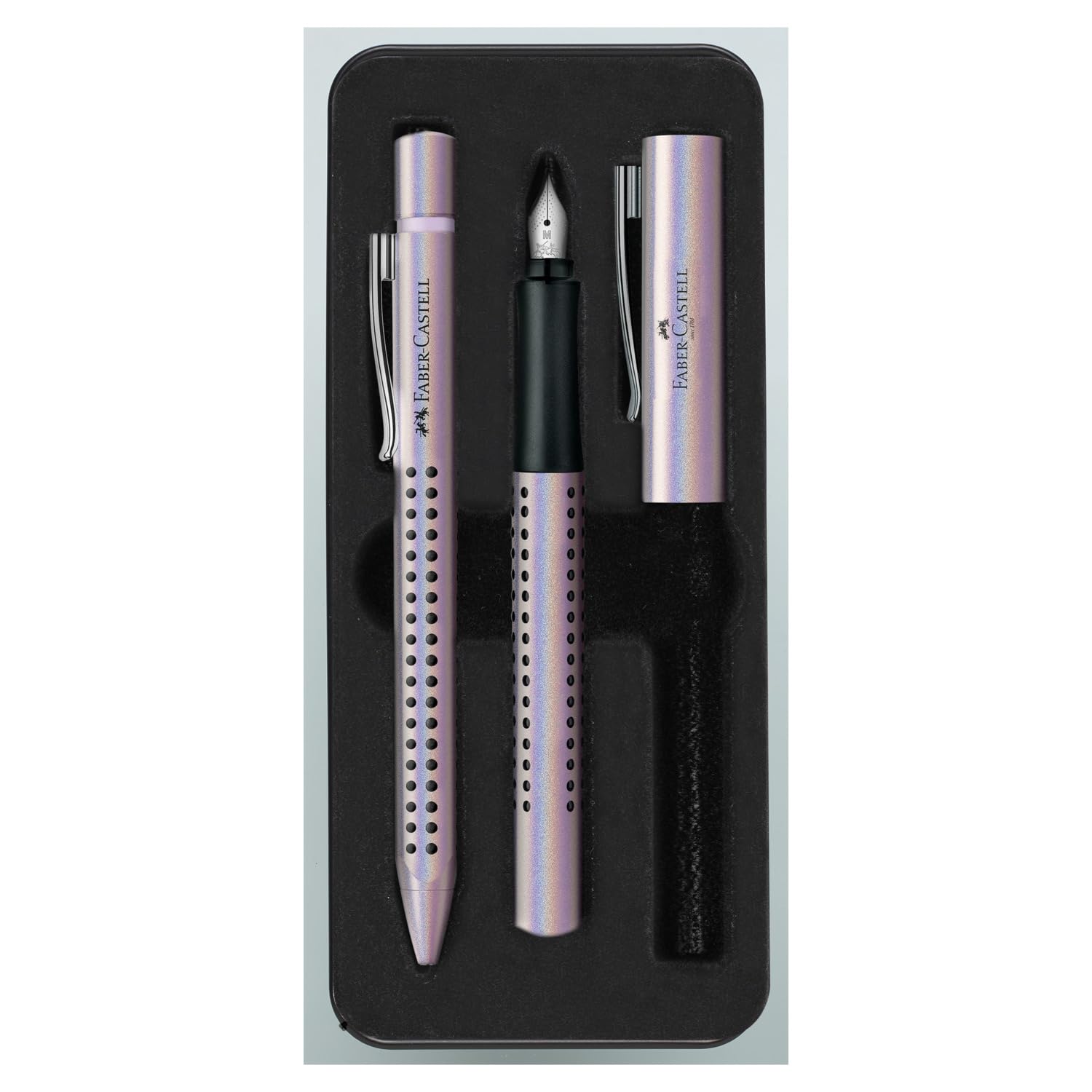Faber-Castell Grip Edition Fountain Pen and Ballpoint Pen Set - Glam Pearl