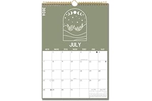 PIOOJK 2024-2025 Calendar - Wall Calendar From July 2024 to June 2025, Boho Aesthetic Modern Vertical Hanging Large Calendar with Moon Phases, Perfect for Monthly Organizing & Planning, 10"×14.5"…