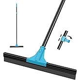 NEWE Floor Squeegee with 18 inches Rubber Scraper Head and 58.3 inches Long Handle, Heavy Duty Shower Squeegees for Concrete 