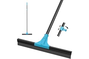 NEWE Floor Squeegee with 18 inches Rubber Scraper Head and 58.3 inches Long Handle, Heavy Duty Shower Squeegees for Concrete 
