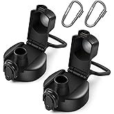 Bosizhang Water Bottle Lid Replacement for Wide Mouth with D-ring shape locking carabiner, Auto Spout and Button Lock, Compatible with Hydro Flask, Bubba, Contigo, Iron Flask, Takeya and Other Brand