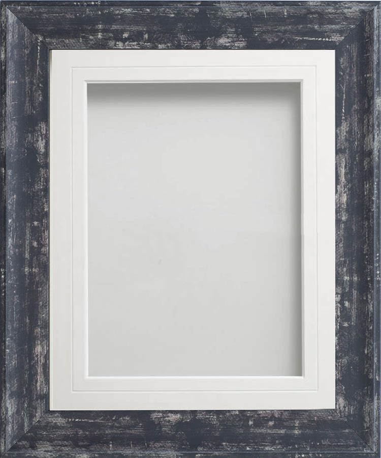 Frame Company Lynton Coal Photo Frame with White V-Groove Mount, A4 for 9x6 inch, fitted with perspex
