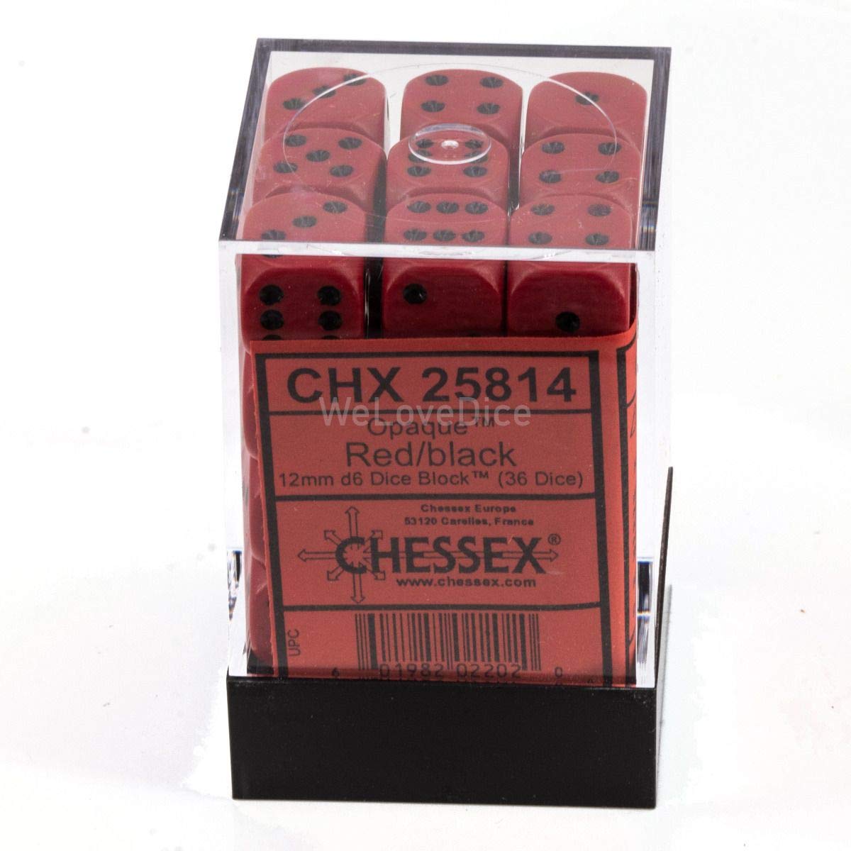 Chessex CHX25814 Dice - Opaque: 36D6, Red/Black