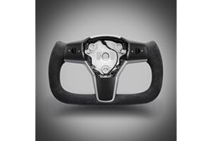 ZIMABLUE Yoke Steering Wheel for Tesla Model 3 (2017-2023) and Model Y (2017-2024), Real Carbon Fiber with Heating Function