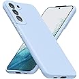 LoeoeL for Samsung Galaxy S22 Phone Case Silicone, Minimalist Ultra Thin Slim Soft Rubber Gel Solid Color Matte TPU Cute Case for Women Men, Girly Plain Aesthetic Design & Camera Cover, Light Blue