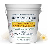 Dead Sea Warehouse-Amazing Minerals Dead Sea Bath Salts,100% Full Mineral Therapeutic Bath Salts, Detoxifying & Moisturizing, Exfoliating for Dry Skin, Unscented(5 lbs)