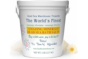 Dead Sea Warehouse-Amazing Minerals Dead Sea Bath Salts,100% Full Mineral Therapeutic Bath Salts, Detoxifying & Moisturizing, Exfoliating for Dry Skin, Unscented(5 lbs)