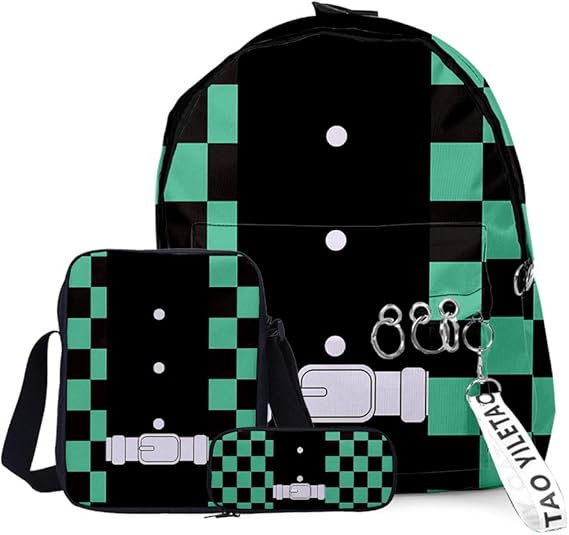 Mochila 3 En 1 Demon Slayer Tanjiro Para La Escuela Adolescentes Y 
