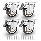 NERILEE 2 Inch Swivel Caster Wheels with Brake
