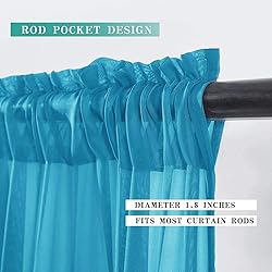 MIULEE Half Window Gauze Sheer Curtains Rod Pocket