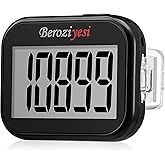 Beroziyesi 3D Pedometer for Walking, Simple Step Counter for Walking | Accurate Pedometers for Steps with Removable Clip and Lanyard, Step Tracker with Large Display for Men Women and Kids