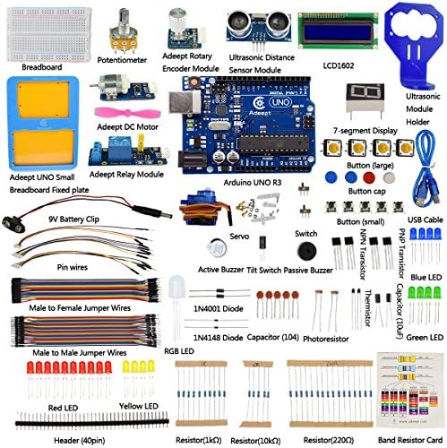 Adeept Basic Starter Kit for Arduino UNO R3 with 23 Projects | Rotary Encoder | LCD1602 | Detailed Tutorials