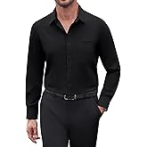 ROUWELL Mens Dress Shirts Long Sleeve Stretch Wrinkle Free Casual Shirt Formal Wedding Button Down Shirts