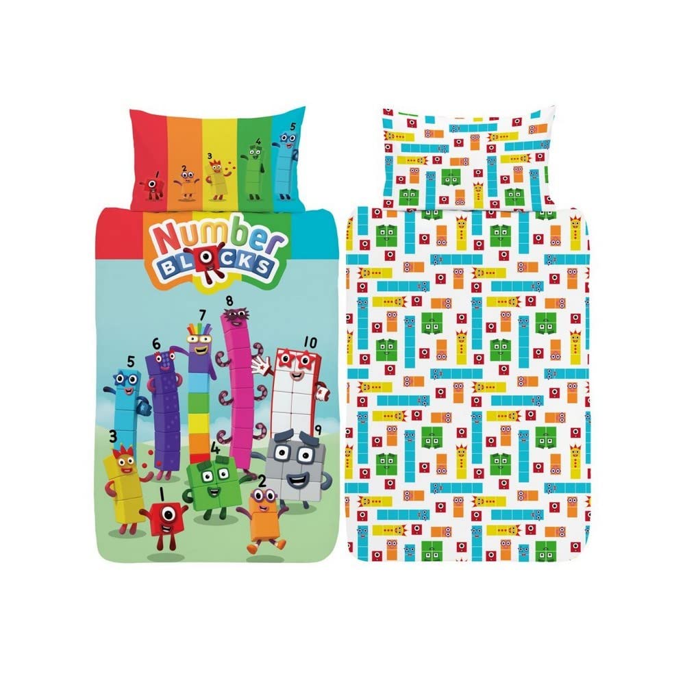 Numberblocks Single Duvet Cover - Official Reversible Bedding Set - Polycotton