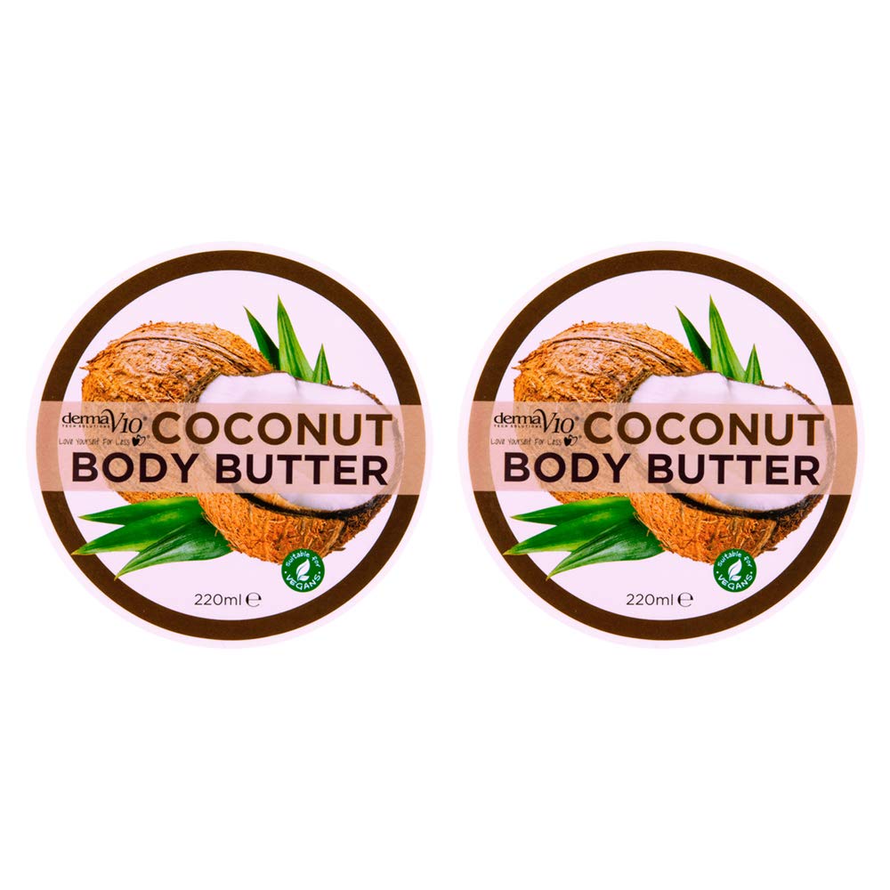 Derma V10 Coconut Body Butter 220ml - Pack of 2