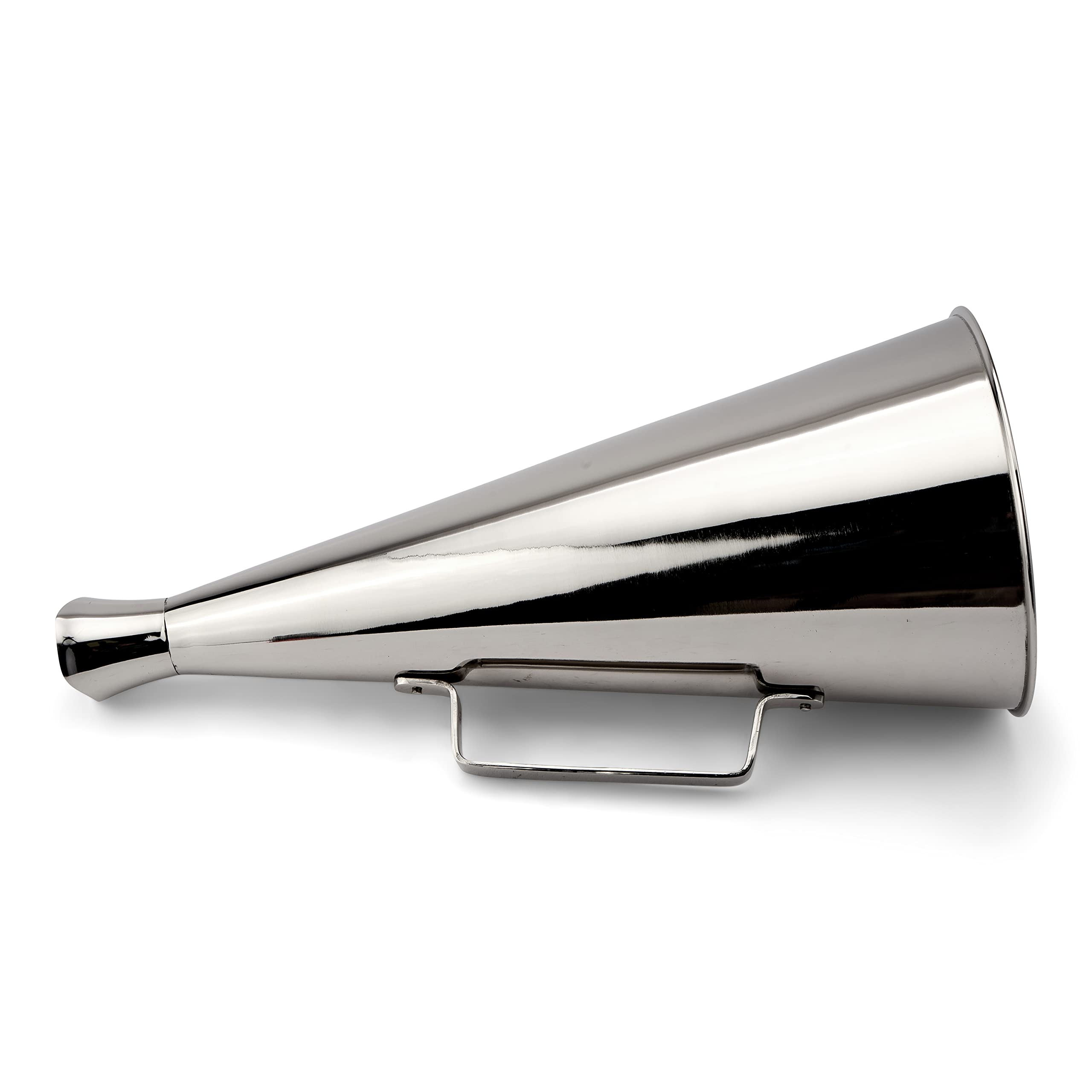 NKlaus Megaphone Maritime Brass Solid Silver 36 cm Long Voice Tube Antique Style Fog Horn 11802