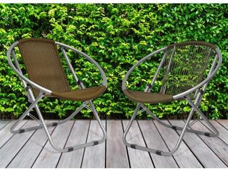 Garden Place Wicker Web Saucer Chair, Brown