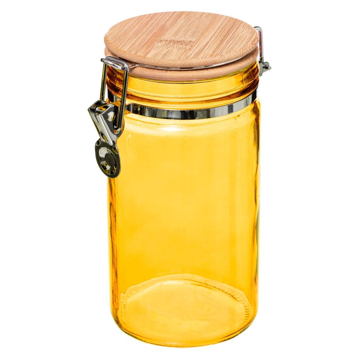 Five Simply Smart Modern Vacuum Storage Jar, Glass, Mustard, 1 L