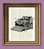 Vintage ROYAL TYPEWRITER beautifully upcycled dictionary page book art print